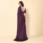 Beads & Stones Satin Saree With Blouse Piece